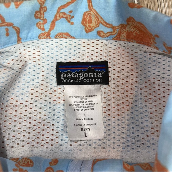 RARE Patagonia Floral Flower Print Short Sleeve With Zipper Front SZ Large. - Picture 3 of 9